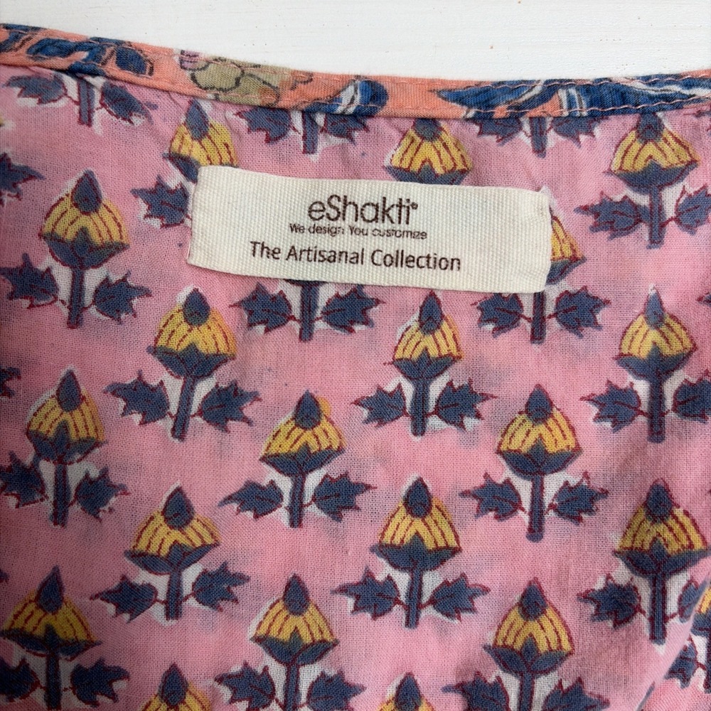 eShakti Floral Maxi Dress Women XL Black A Line Plunge V Neck Sleeveless Event - Picture 6 of 11